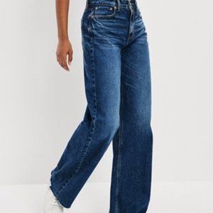 AE Dreamy Drape Super High-Waisted Baggy Wide-Leg Jean - Size 12 31W Short